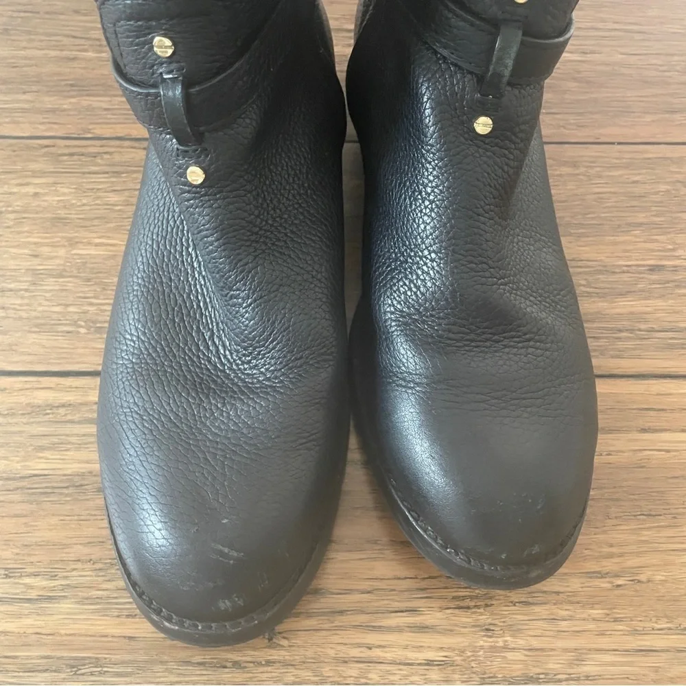 Tory Burch Black Leather Riding Boots knee high boots
